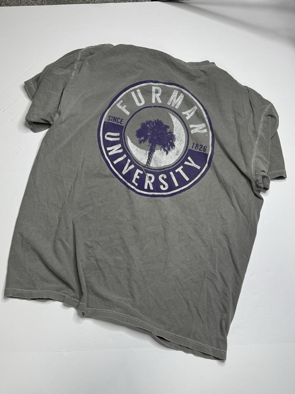 Comfort Colors Furman University T Shirt Mens XXL Gray Pocket Paladins Tee